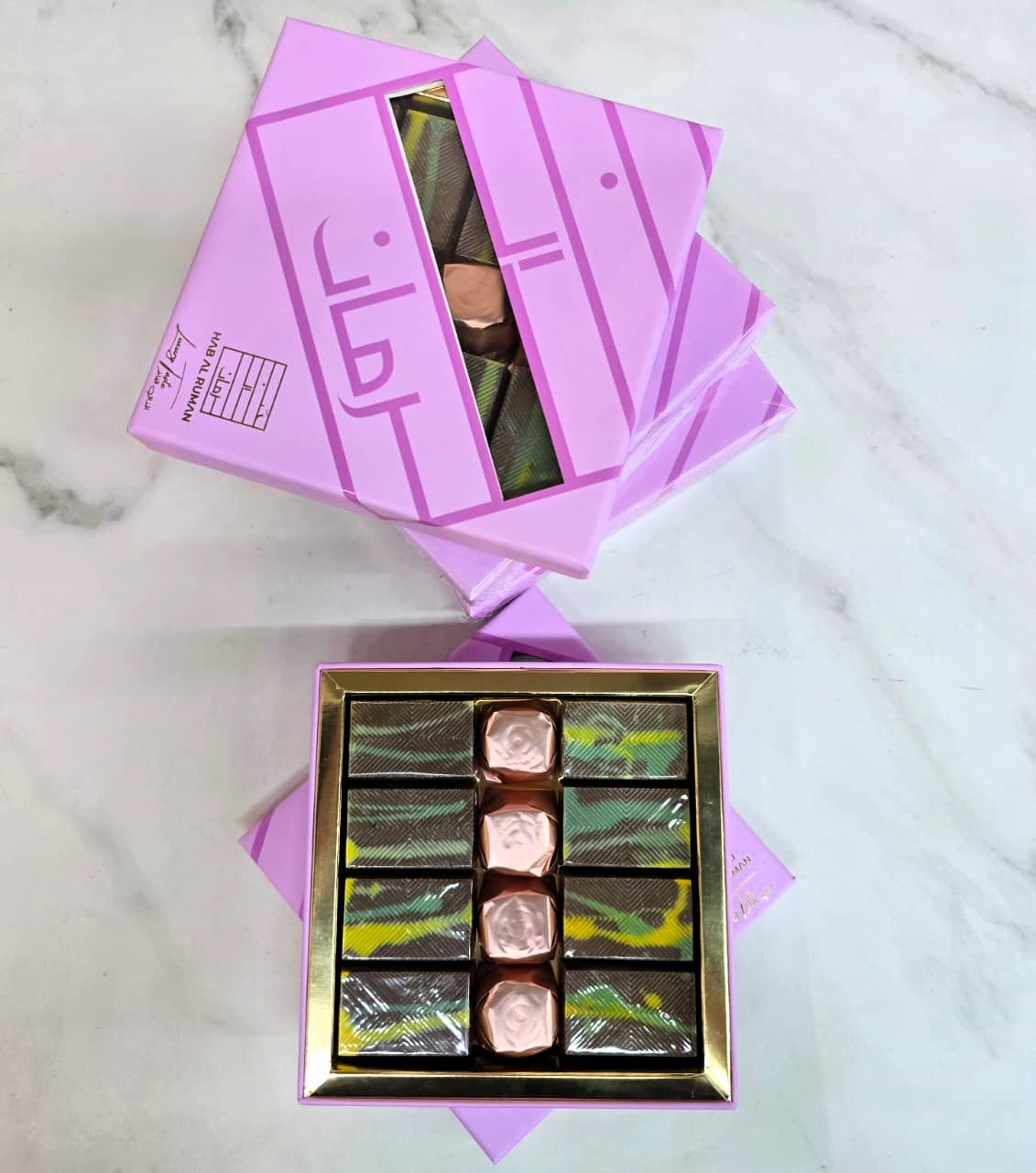 Luxury Chocolate knafeh with Pistachio Square Box