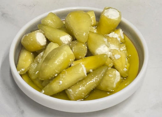 Yellow peppers stuffed with labneh dipped with Oil 1 Kg