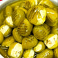 Grilled Green Olives Stuffed With Labnah Dipped in Olive Oil